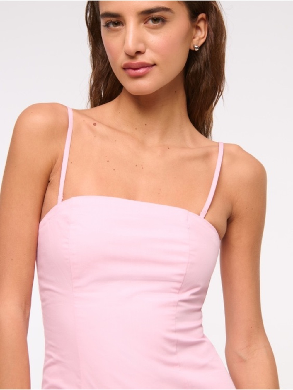 Abercrombie & Fitch Strapless Bubble Hem Light Pink‎ Mini Dress Sz M Spring - Picture 3 of 7